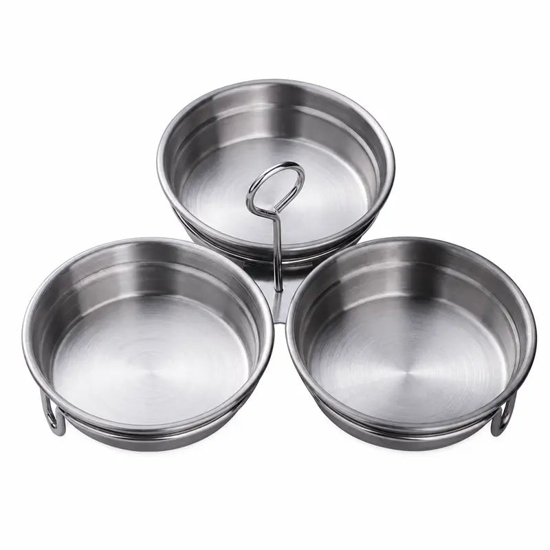 Three-cup stainless steel egg poacher